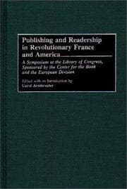 Tapa de Publishing and Readership in Revolutionary France and America