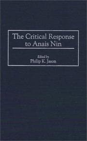 Tapa de The critical response to Anais Nin