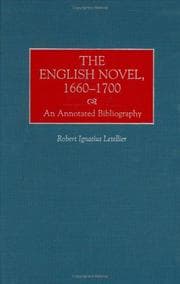 Tapa de The English novel, 1660-1700