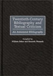 Tapa de Twentieth-century bibliography and textual criticism