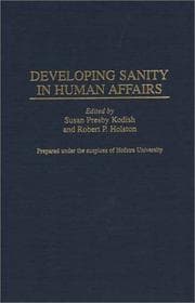 Tapa de Developing sanity in human affairs