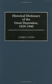 Tapa de Historical dictionary of the Great Depression, 1929-1940