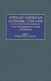 Tapa de African American Authors, 1745-1945