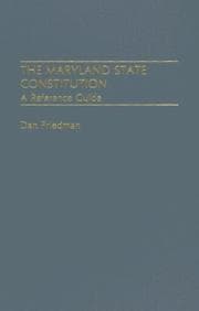 Tapa de The Maryland state Constitution