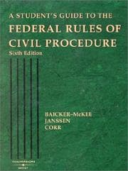 Tapa de A student's guide to the federal rules of civil procedure