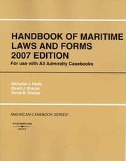 Tapa de Handbook of Maritime Laws and Forms 2007