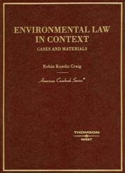 Tapa de Environmental law in context