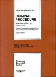 Tapa de 2004 Supplement to Criminal Procedure: Principles, Policies, and Perspectives. Criminal Procedure: Investigating Crime. Criminal Procedure