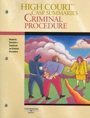 Tapa de High Court Case Summaries on Criminal Procedure