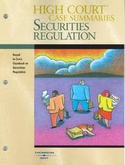 Tapa de High Court Case Summaries on Securities Regulation