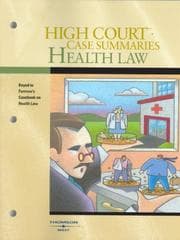 Tapa de High Court Case Summaries on Health Law