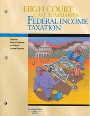 Tapa de High Court Case Summaries on Federal Income Taxation--Keyed to Klein