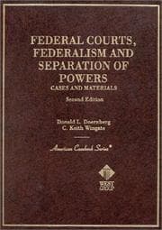 Tapa de Federal courts, federalism, and separation of powers
