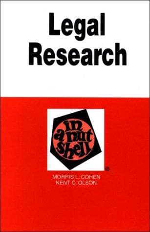 Tapa de Legal research in a nutshell