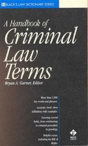 Tapa de A handbook of criminal law terms
