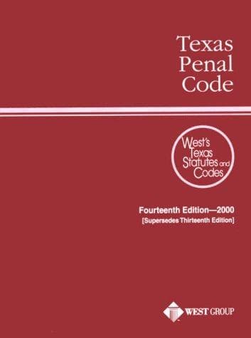 Tapa de Texas Penal Code 2000 (Texas Penal Code, 2000)