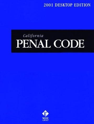Tapa de California Penal Code 2001