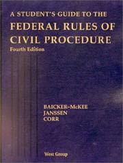 Tapa de A student's guide to the federal rules of civil procedure
