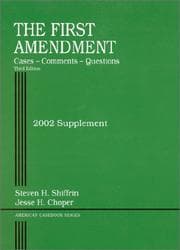 Tapa de Shiffrin the First Amendment, Cases-Comments-Questions, 2002