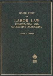 Tapa de Gorman's Basic Text on Labor Law