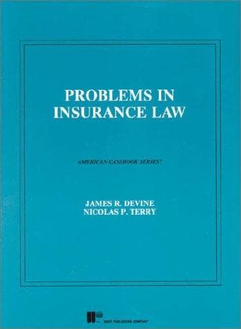 Tapa de Problems in insurance law