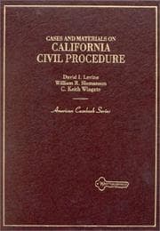 Tapa de Cases and materials on California civil procedure