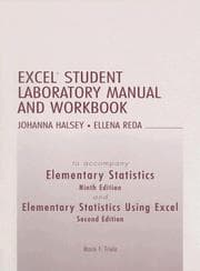 Tapa de Excel Student Laboratory Manual and Workbook to Accompany Elementary Statistics and Elementary Statistics Using Excel