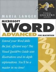 Tapa de Microsoft Word 2001/X advanced for Macintosh