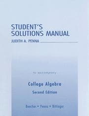 Tapa de Student's Solutions Manual to Accompany College Algebra