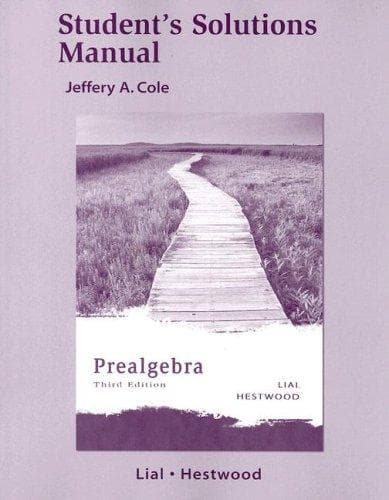 Tapa de Prealgebra Student's Solutions Manual