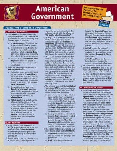 Tapa de Study Card for American Government