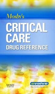 Tapa de Mosby's Critical Care Drug Reference
