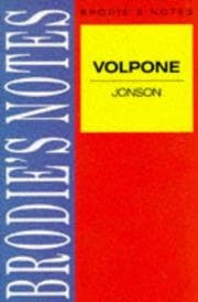 Tapa de Brodie's Notes on Ben Jonson's "Volpone" (Brodies Notes)
