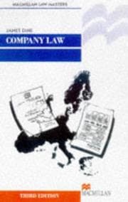Tapa de Company Law (Palgrave Law Masters)