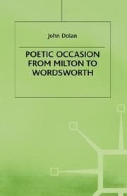 Tapa de Poetic occasion from Milton to Wordsworth