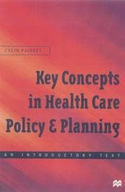 Tapa de Key concepts in healthcare policy and planning