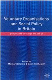 Tapa de Voluntary Organisations and Social Policy in Britain