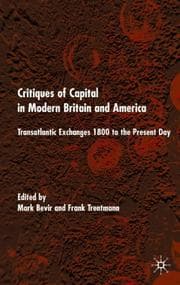 Tapa de Critiques of capital in modern Britain and America