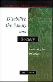 Tapa de Disability, The Family And Society (Disability, Human Rights, and Society)