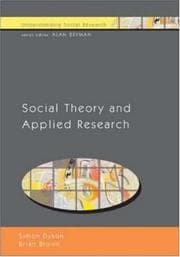 Tapa de Social theory and applied health research