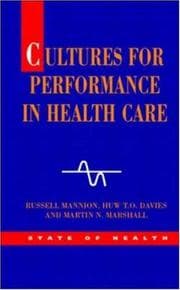 Tapa de CULTURES FOR PERFORMANCE IN HEALTH CARE