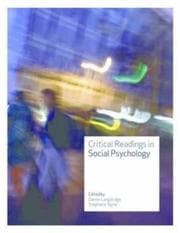 Tapa de Critical readings in social psychology
