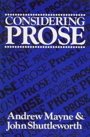 Tapa de Considering prose