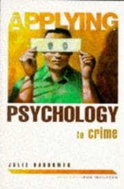 Tapa de Applying Psychology To Crime (Applying Psychology To...)