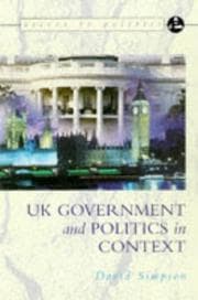 Tapa de The Government and Politics of the UK in Context (Access to Politics)