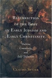 Tapa de Resurrection of the Body in Early Judaism and Early Christianity