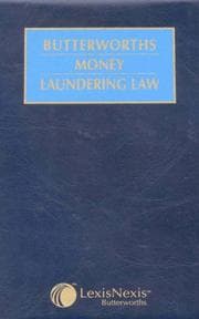 Tapa de Butterworths Money Laundering Law