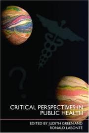 Tapa de Critical Perspectives in Public Health