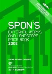 Tapa de Spon's External Works and Landscape Price Book 2008