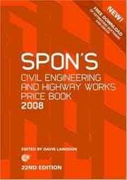 Tapa de Spon's Civil Engineering and Highway Works Price Book 2008